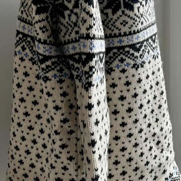 L.L.Bean Vintage Ivory & Black Pure Lambswool Nordic Heritage Cardigan – US XL - Picture 9 of 13